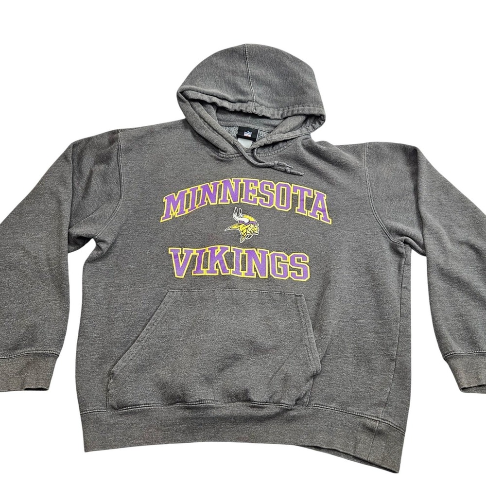 Minnesota Vikings NFL Team Apparel Hoodie Mens XL Gray Pullover Graphic Sweater
